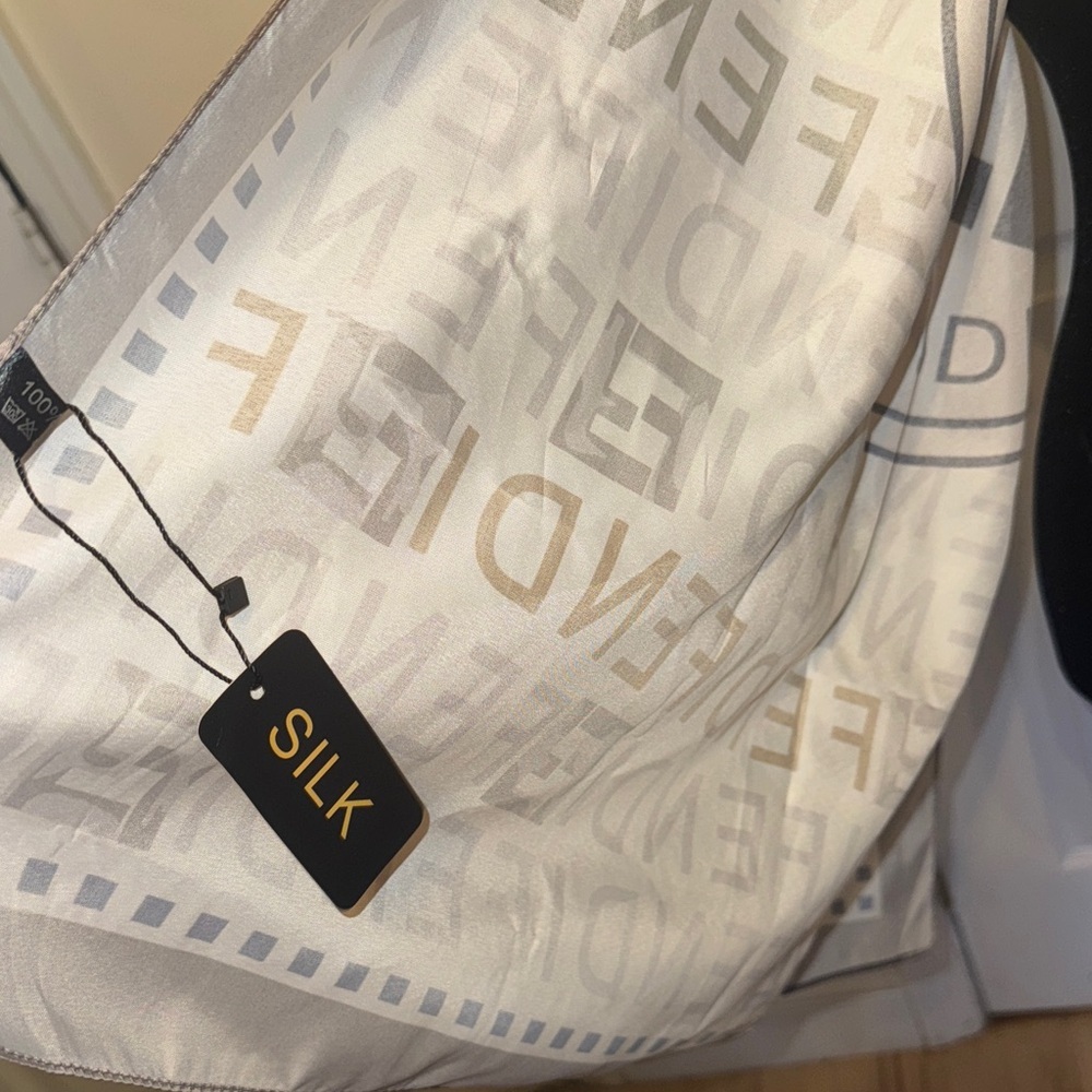 Beige and Brown Logo Shawl - Picture 10 of 16